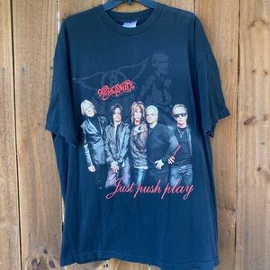 Vintage 2001 Aerosmith Just push Play World Tour Concert T-shirt Size XXL